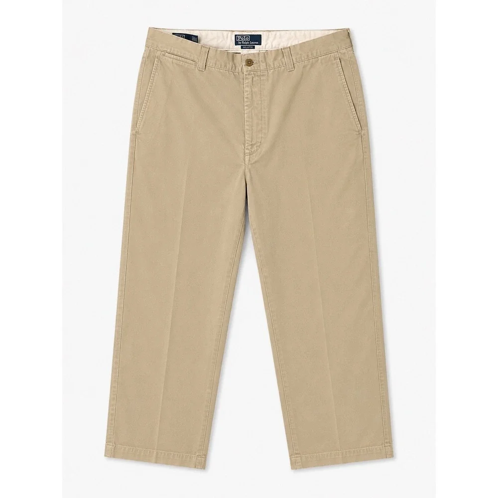 Vtg Polo Ralph Lauren Mens Khaki Chino Pants Tan Cotton Twill 38/34 Classic Fit